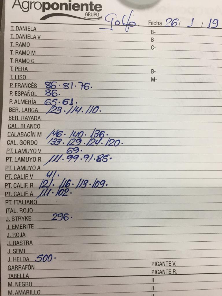 Subasta hortofrutícola Agroponiente El Golfo 26 de Enero 2019