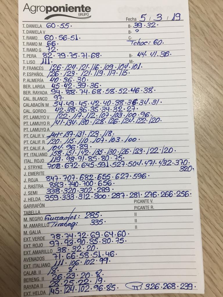 Subasta hortofrutícola Agroponiente La Redonda 5 de Marzo 2019