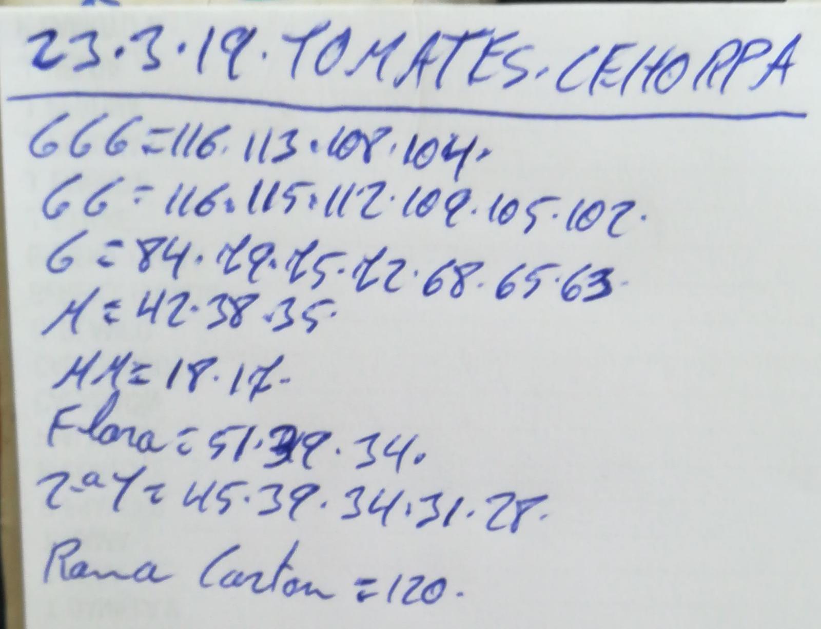 Costa de Almería Cehorpa Tomates 23 de Marzo 2019