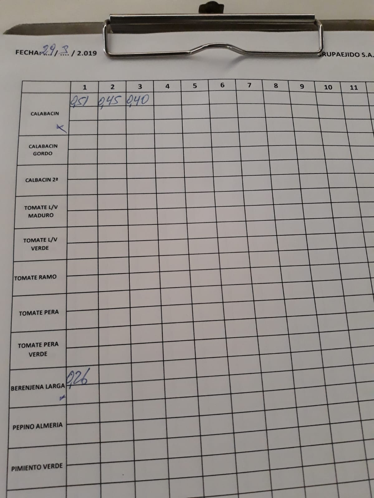 Subasta hortofrutícola AgrupaEjido Níjar 29 de Marzo 2019